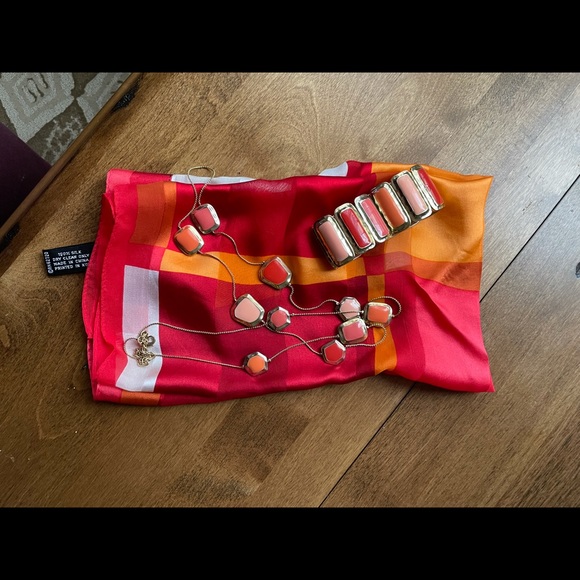 Adrienne Vittadini square silk scarf, 20x20” - Picture 2 of 3